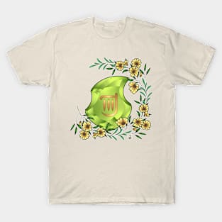 Bard from FF14 Job Crystal with Flowers T-Shirt T-Shirt